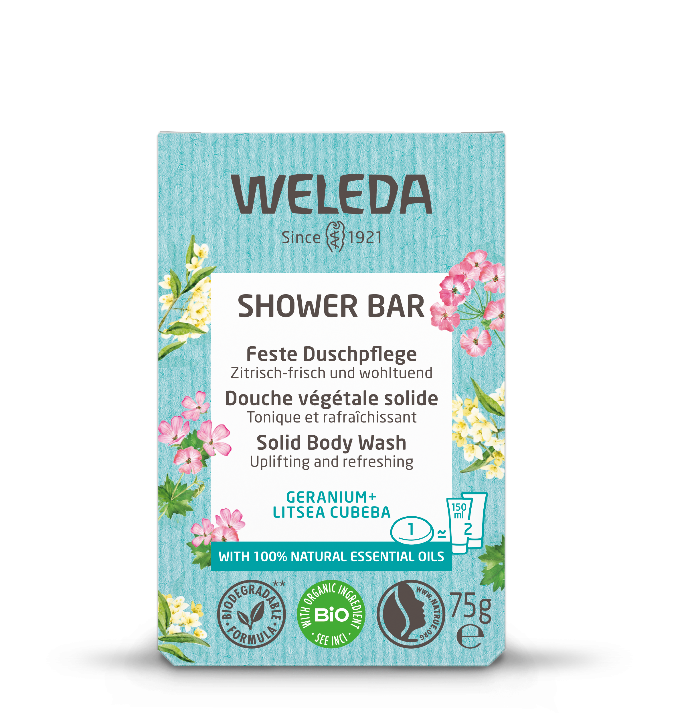 Weleda Shower bar geranium + litsea cubaba 75g
